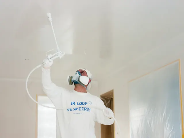 Detail van het werk aan het plafond